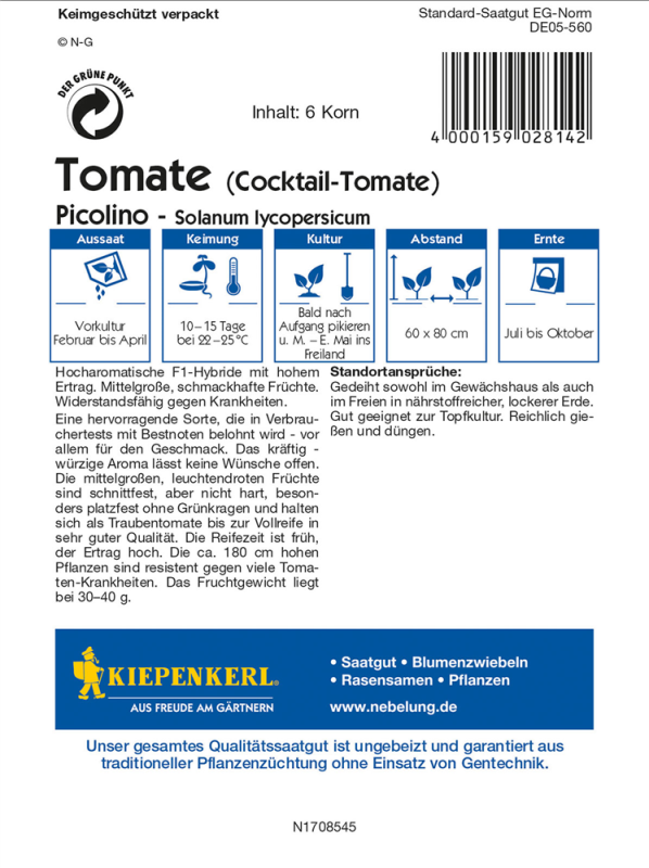  KIEPENKERL Tomatensamen „Picolino“