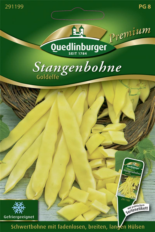  QUEDLINBURGER Stangenbohnensamen „Goldelfe“