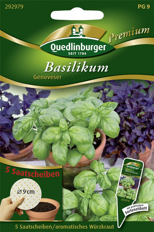  QUEDLINBURGER Garten-Basilikum-Samen „Genoveser“