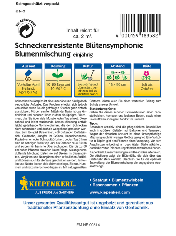  KIEPENKERL Schneckenresistente Blütensymphoniesamen