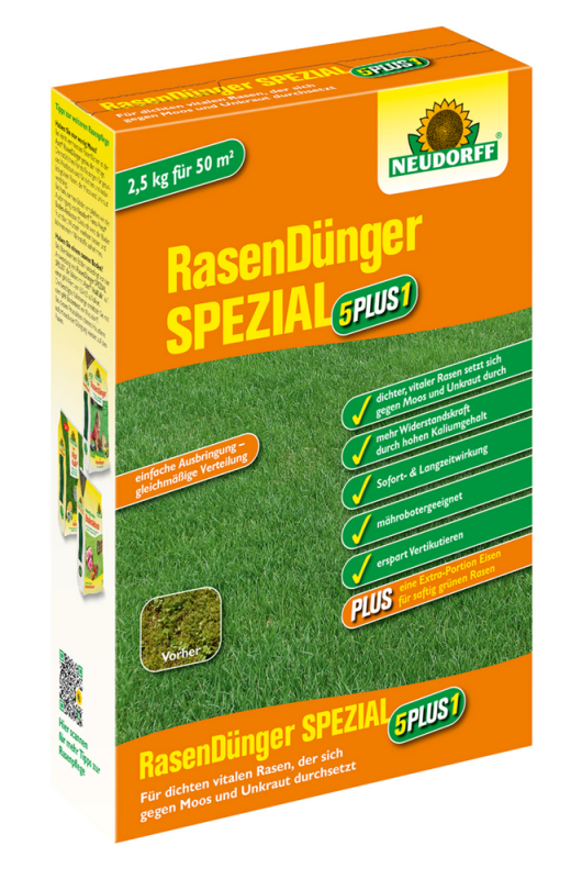  NEUDORFF Rasendünger „Spezial“, 5 Plus 1