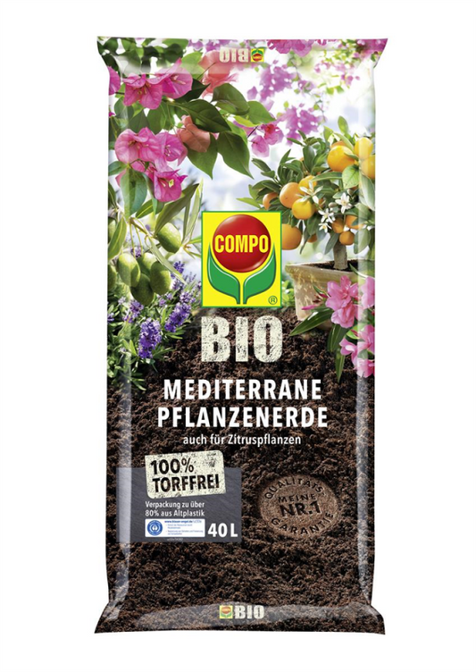  COMPO Bio-Mediterraneerde, Torffrei, 40 L