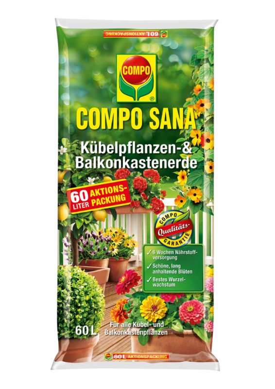  COMPO SANA Kübelpflanzen-& Balkonkastenerde, 60 L