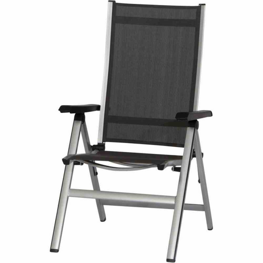  MWH Klappsessel „Elements“, 68x62x110 Cm, Silber-anthrazit