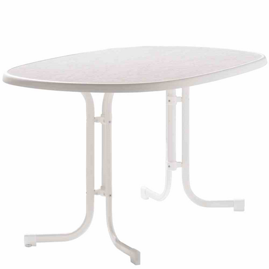  SIEGER Gartentisch, Klappbar, 140x90 Cm, Weiß
