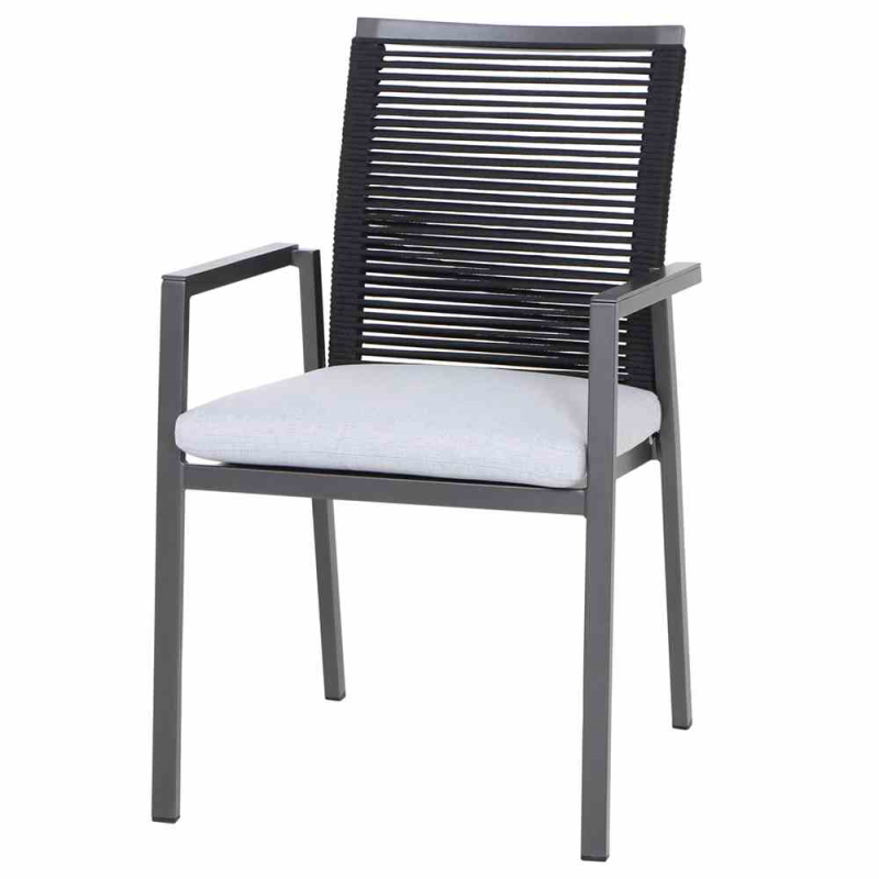  MWH Stapelsessel „Felino 2“, 65,5x55,5x93 Cm, Grau